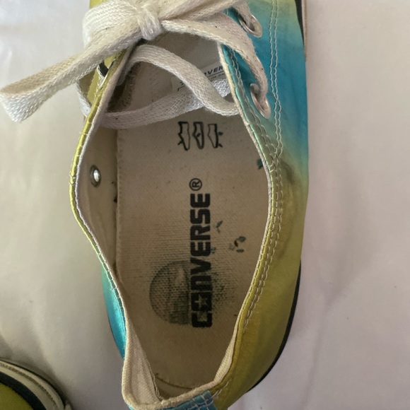 Converse all stars psychedelic green/ blue  shoes men’s size 6 women’s size 8 - Picture 10 of 11